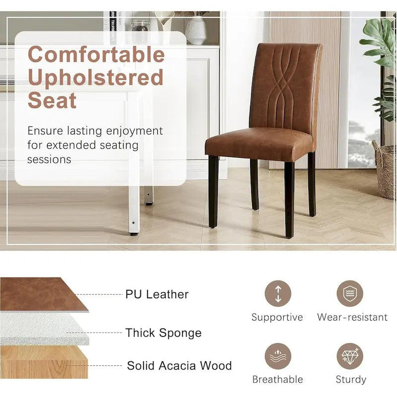 Ensemble de 2/4/6 chaises de salle à manger rembourrées VECELO, chaises de salle à manger/cuisine en tissu, chaises de salle à manger de style Parson-28