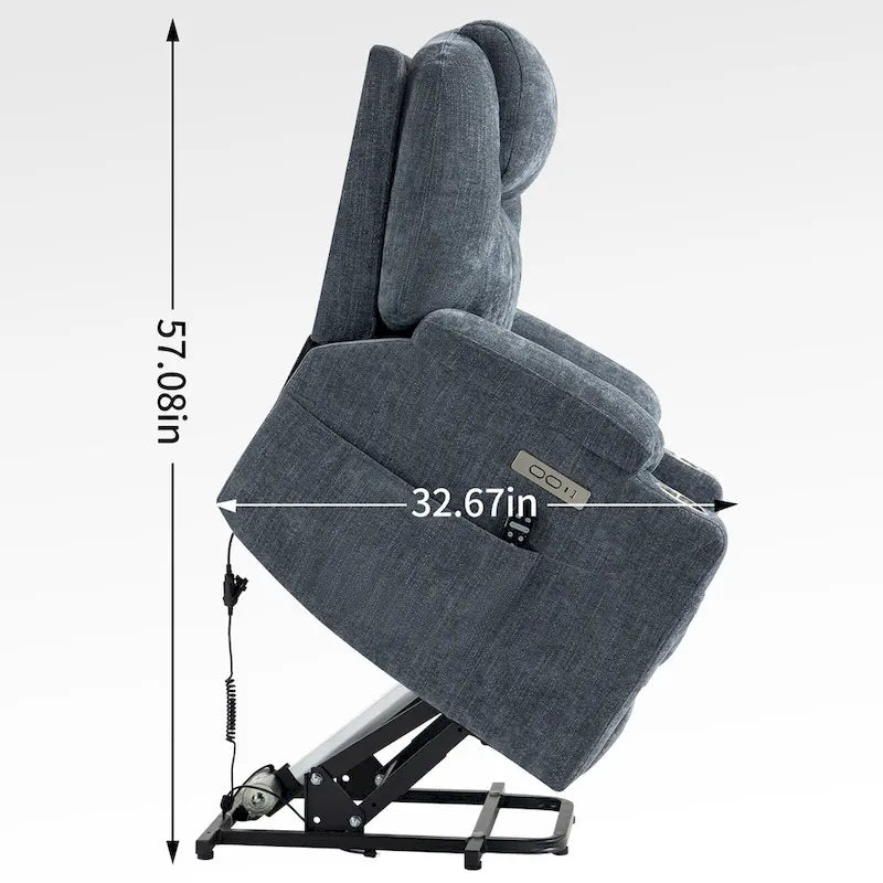 Fauteuil inclinable électrique Lazy Boy en chenille, fauteuil inclinable moderne avec massage vibrant à 8 points, chauffage lombaire et ports USB-C-4