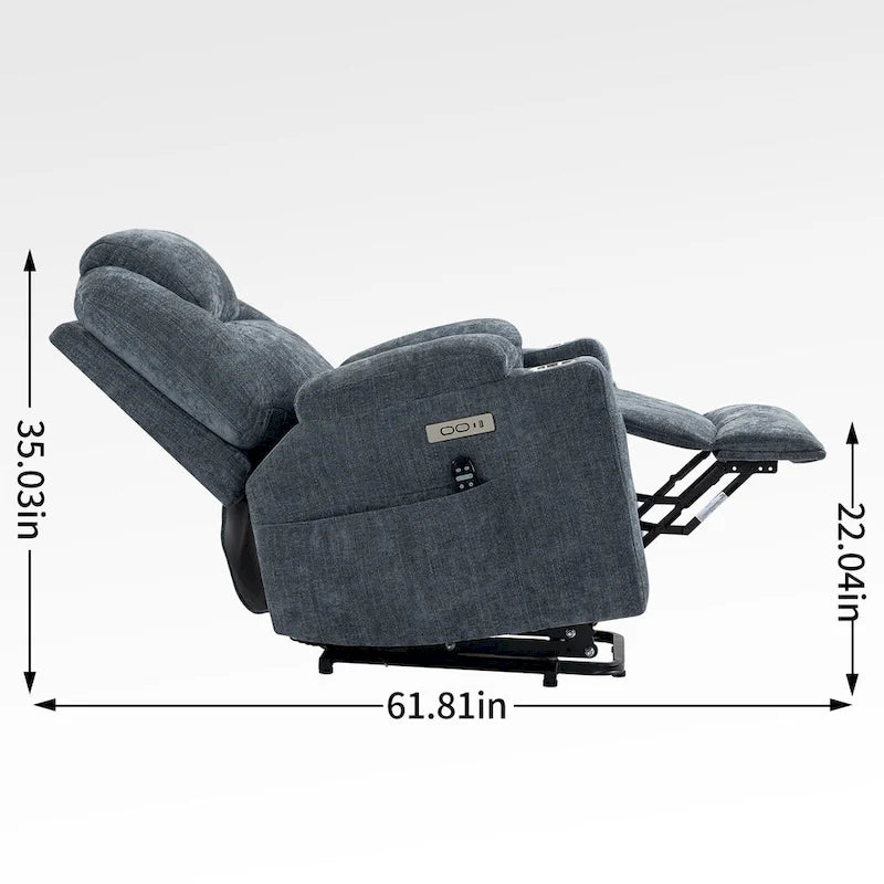 Fauteuil inclinable électrique Lazy Boy en chenille, fauteuil inclinable moderne avec massage vibrant à 8 points, chauffage lombaire et ports USB-C-5