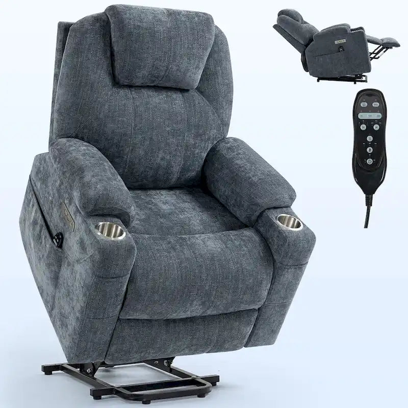 Fauteuil inclinable électrique Lazy Boy en chenille, fauteuil inclinable moderne avec massage vibrant à 8 points, chauffage lombaire et ports USB-C-20