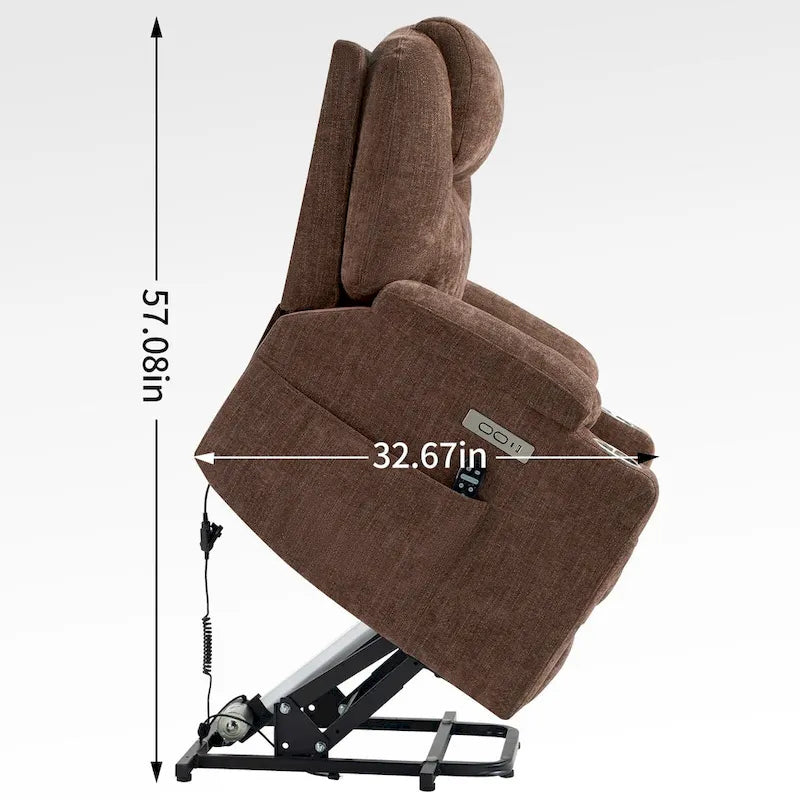 Fauteuil inclinable électrique Lazy Boy en chenille, fauteuil inclinable moderne avec massage vibrant à 8 points, chauffage lombaire et ports USB-C-24