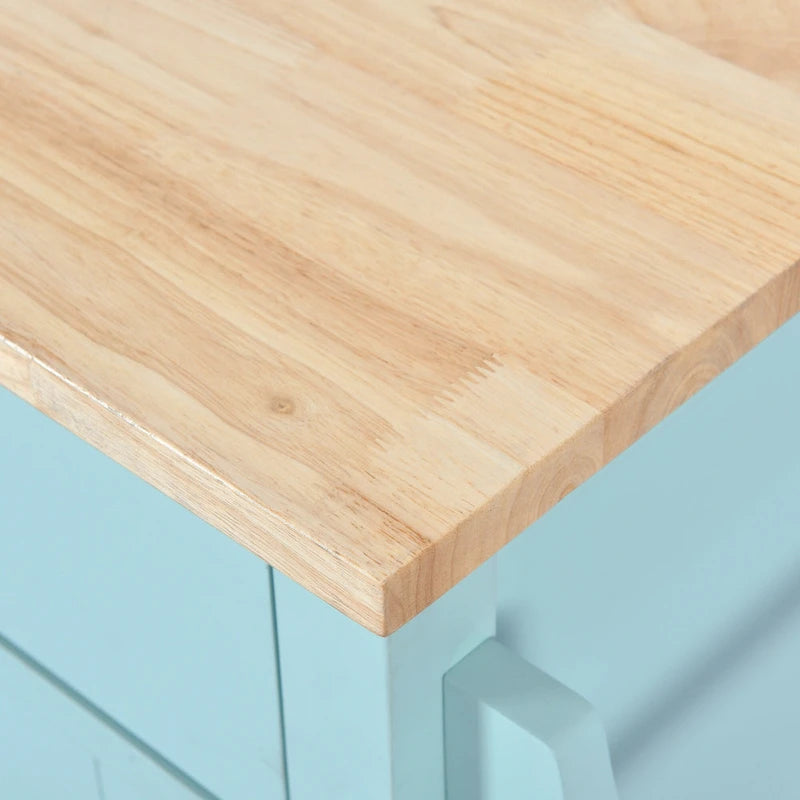 Îlot de cuisine pliant en bois sur roulettes avec étagère réglable, armoire de rangement et 2 tiroirs, porte coulissante de style grange dissimulée-18