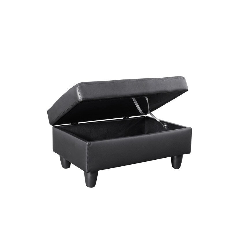 Ensemble canapé 3 pièces en similicuir noir élégant, une touche de modernité pour votre salon-10