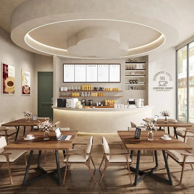 Table de salle à manger carrée en bois de 80 cm (31,5 pouces) avec piètement en métal-11