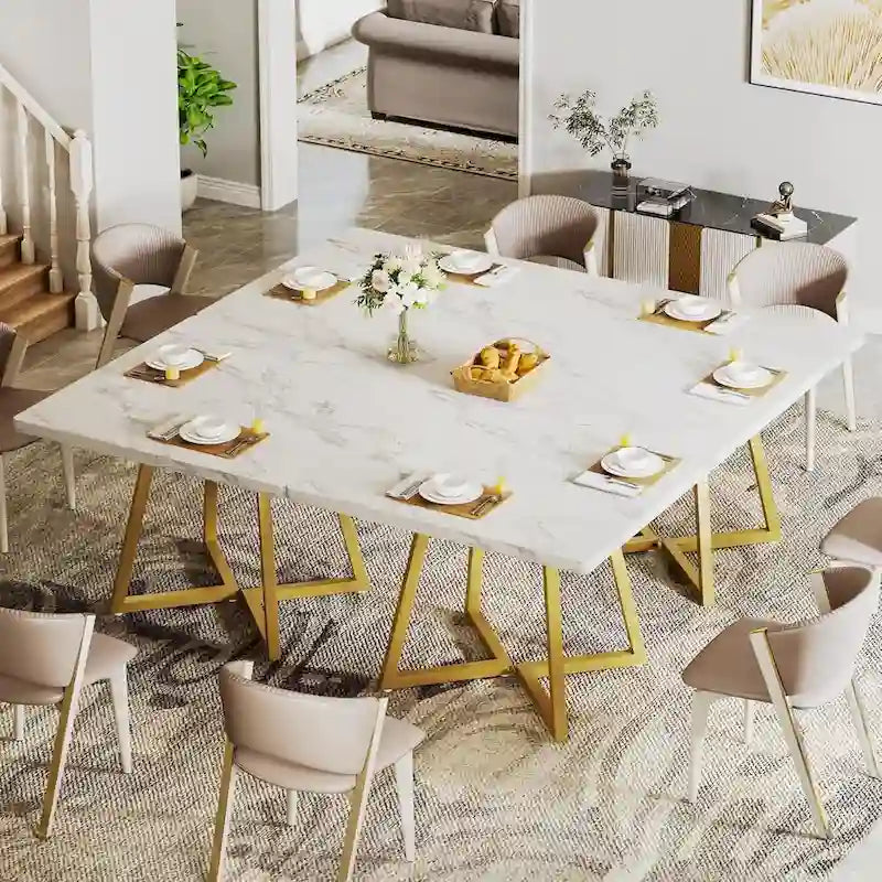 Table de salle à manger carrée en bois de 80 cm (31,5 pouces) avec piètement en métal-19