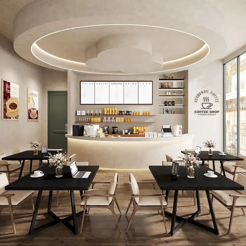 Table de salle à manger carrée en bois de 80 cm (31,5 pouces) avec piètement en métal-26