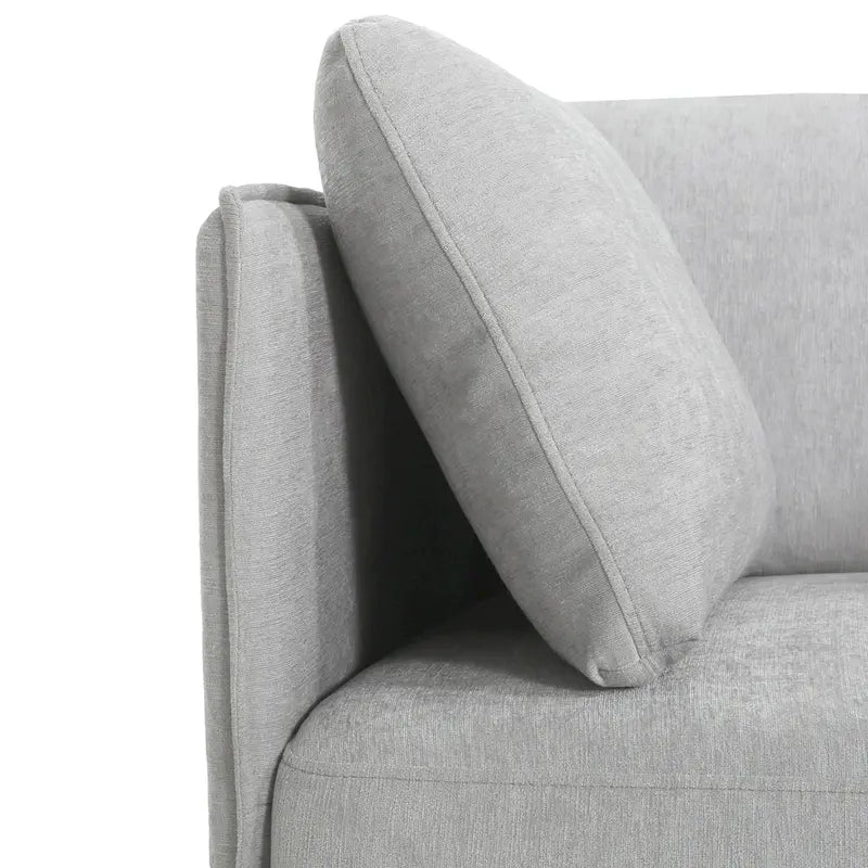 Fauteuil d'appoint moderne rembourré de 39,17 pouces avec pieds en métal massif et coussin pour salon-5