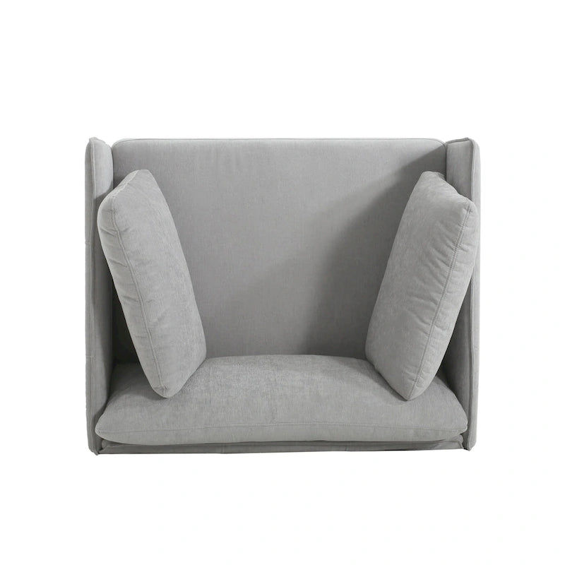 Fauteuil d'appoint moderne rembourré de 39,17 pouces avec pieds en métal massif et coussin pour salon-10