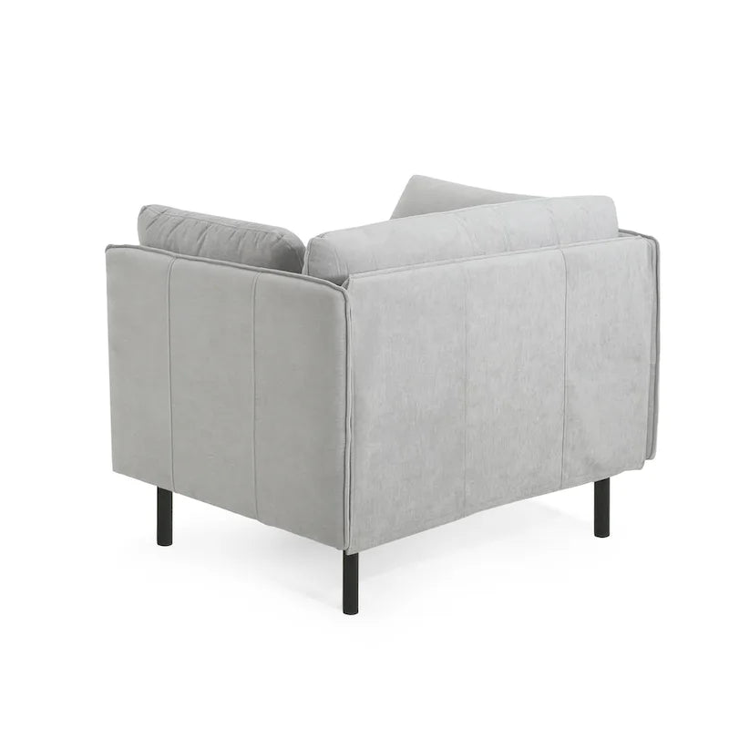 Fauteuil d'appoint moderne rembourré de 39,17 pouces avec pieds en métal massif et coussin pour salon-12