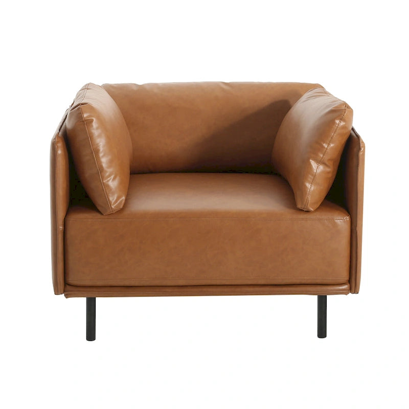 Fauteuil d'appoint moderne rembourré de 39,17 pouces avec pieds en métal massif et coussin pour salon-18