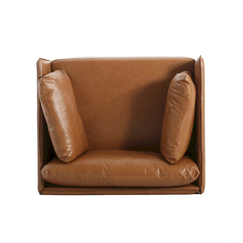 Fauteuil d'appoint moderne rembourré de 39,17 pouces avec pieds en métal massif et coussin pour salon-23