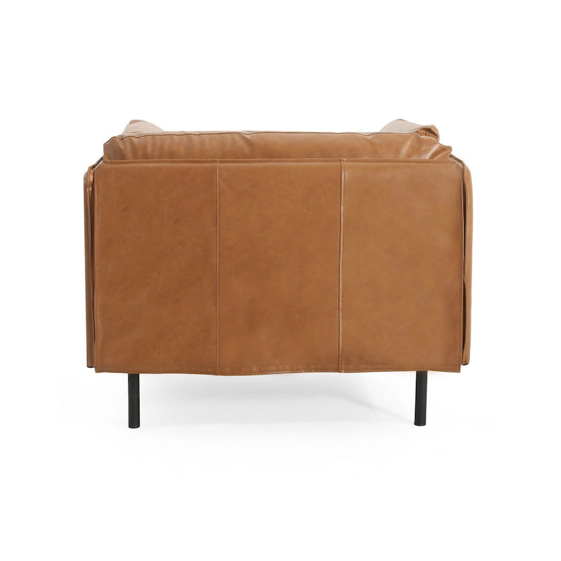 Fauteuil d'appoint moderne rembourré de 39,17 pouces avec pieds en métal massif et coussin pour salon-24