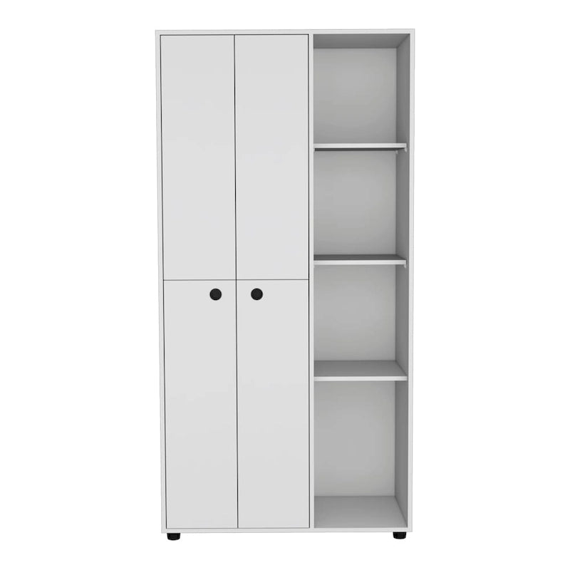 Armoire moderne à double porte 19,48 avec 2 barres métalliques robustes et trois étagères-8