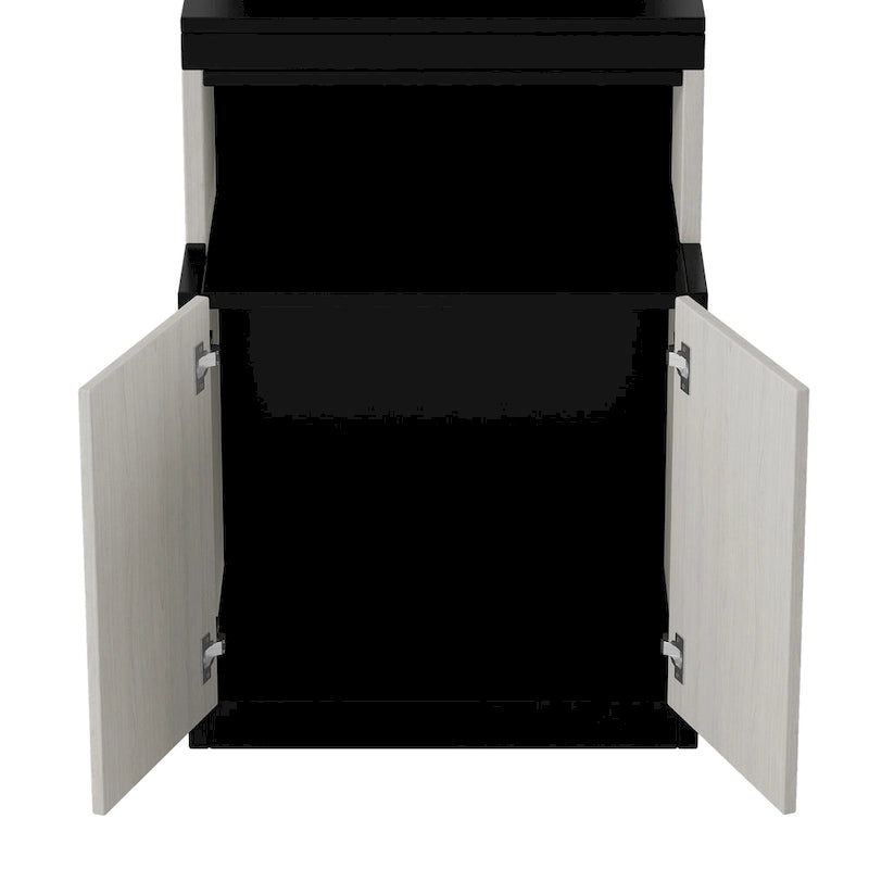 Lit rembourré noir et blanc, taille standard, avec tête de lit et toboggan en forme de cochon.-6