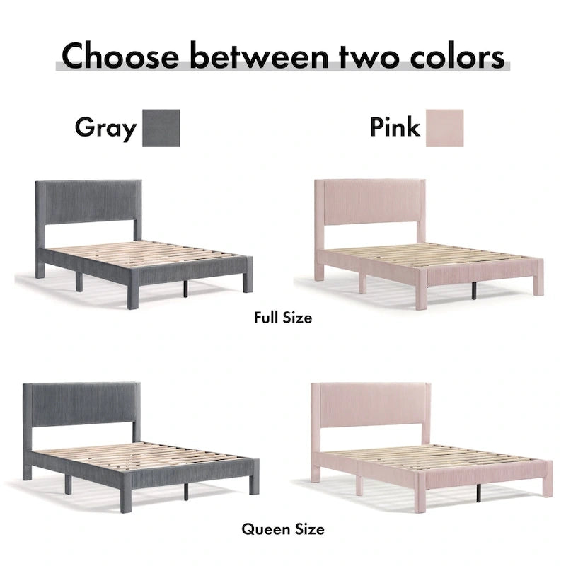 Lit plateforme moderne Alyssa de Furniture of America, recouvert de velours, avec tête de lit capitonnée et sommier à lattes en bois-6