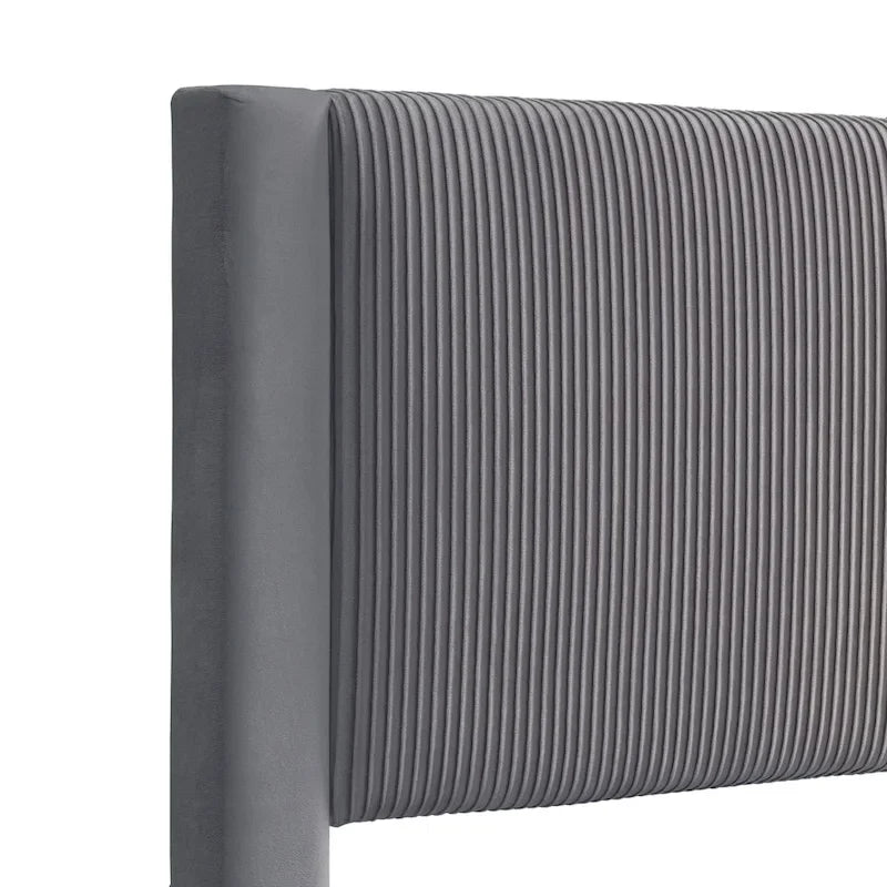 Lit plateforme moderne Alyssa de Furniture of America, recouvert de velours, avec tête de lit capitonnée et sommier à lattes en bois-15