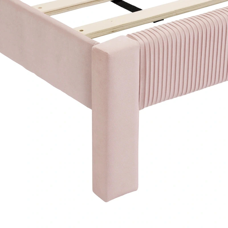 Lit plateforme moderne Alyssa de Furniture of America, recouvert de velours, avec tête de lit capitonnée et sommier à lattes en bois-33