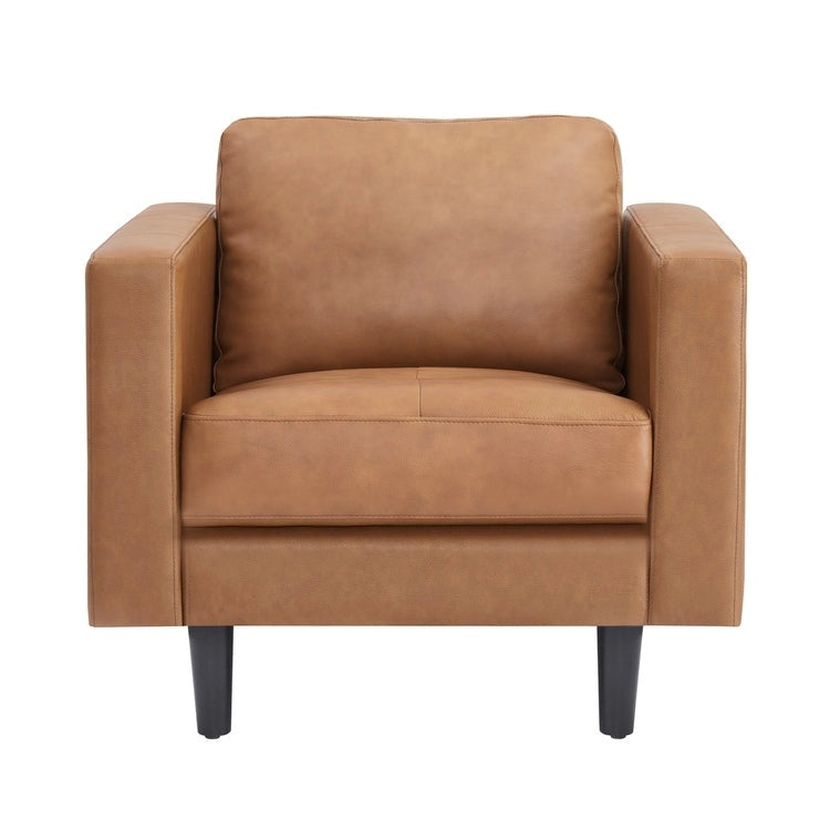 Canapé en cuir véritable de style mid-century pour salon, bureau ou chambre à coucher. Meuble de luxe pour la maison ou le salon.-3