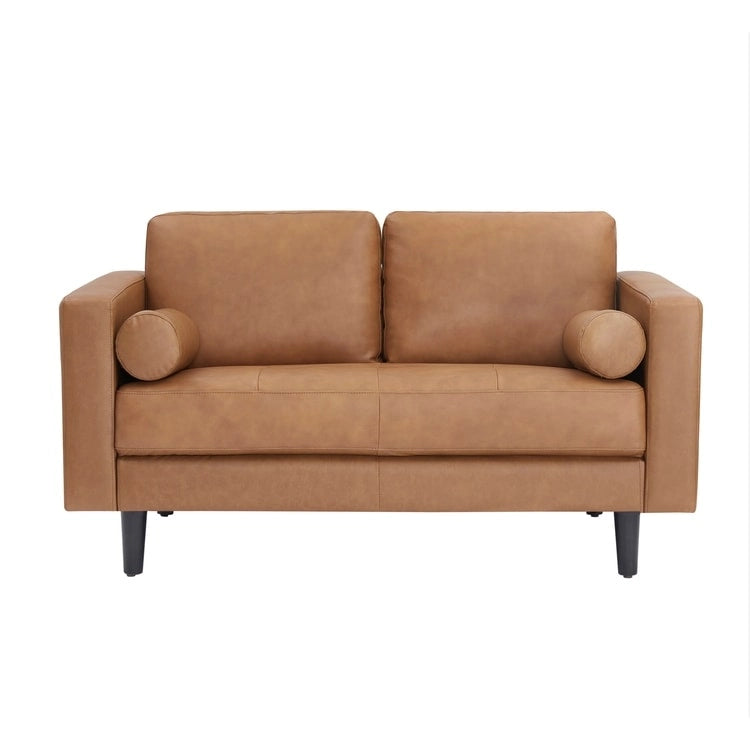 Canapé en cuir véritable de style mid-century pour salon, bureau ou chambre à coucher. Meuble de luxe pour la maison ou le salon.-34