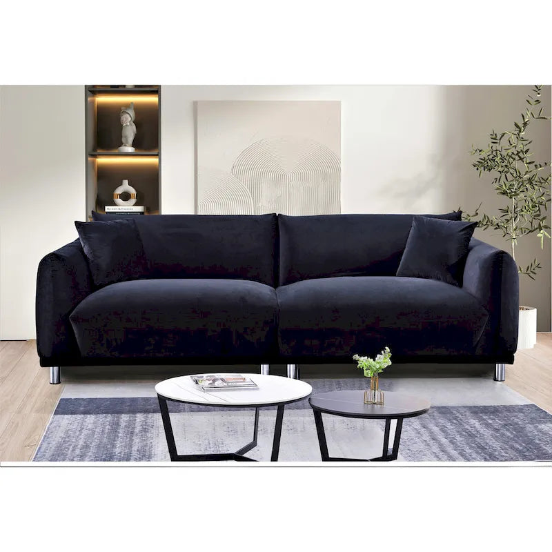 Canapé US Pride Furniture 88.2W avec pieds en métal et revêtement en velours-2