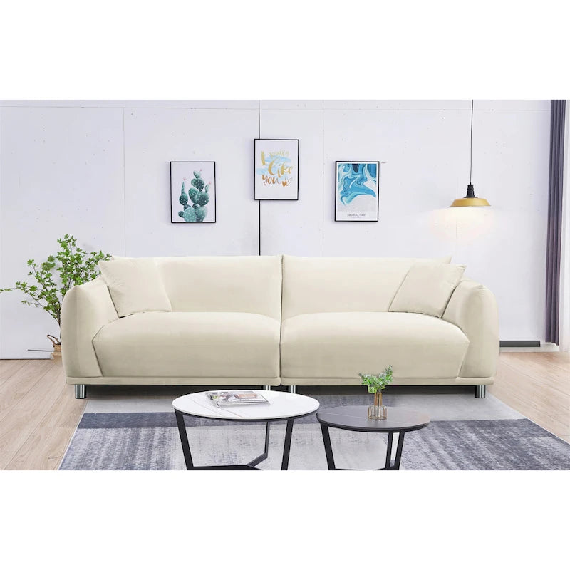 Canapé US Pride Furniture 88.2W avec pieds en métal et revêtement en velours-8
