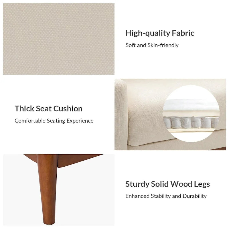 Fauteuil Francis de style moderne du milieu du siècle, capitonné, avec accoudoirs inclinés et pieds en bois massif, par HULALA HOME-8