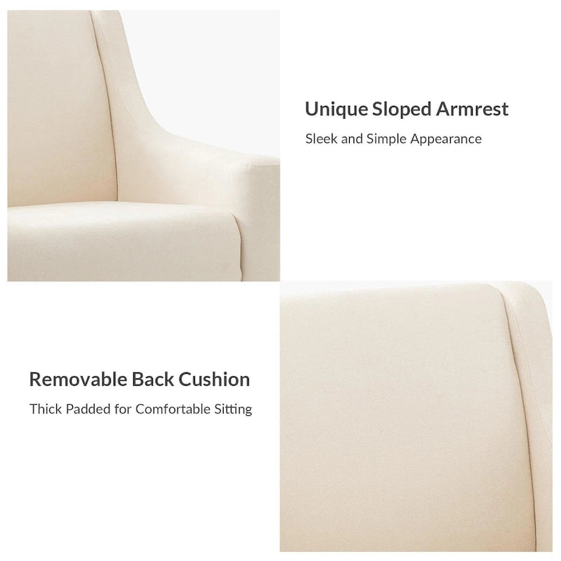 Fauteuil Francis de style moderne du milieu du siècle, capitonné, avec accoudoirs inclinés et pieds en bois massif, par HULALA HOME-9