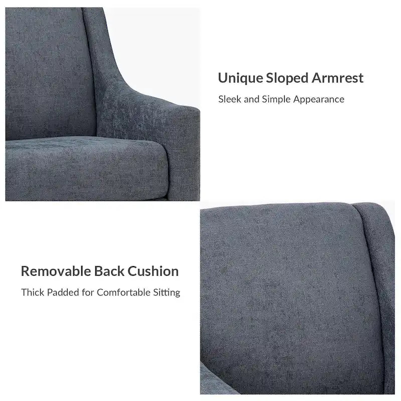 Fauteuil Francis de style moderne du milieu du siècle, capitonné, avec accoudoirs inclinés et pieds en bois massif, par HULALA HOME-26