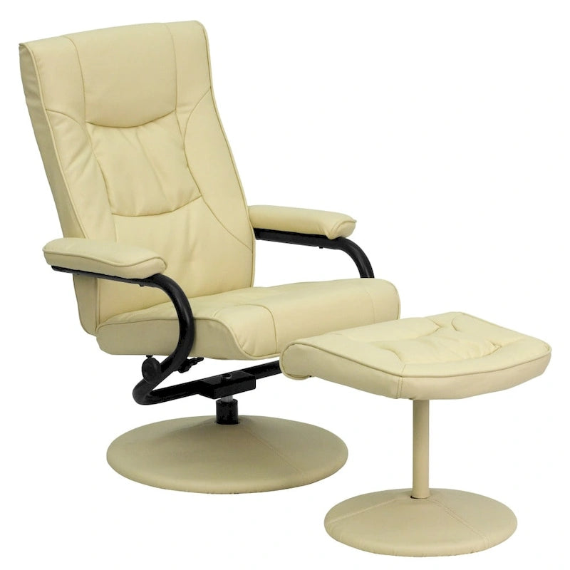 Fauteuil inclinable multipositions contemporain et repose-pieds avec base enveloppée-3