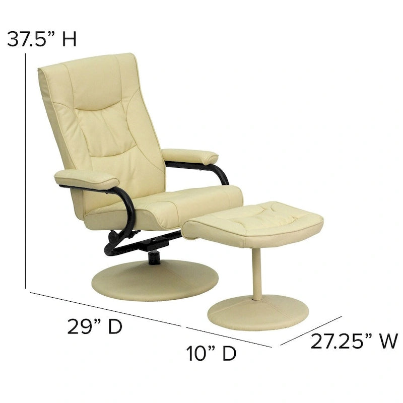 Fauteuil inclinable multipositions contemporain et repose-pieds avec base enveloppée-5