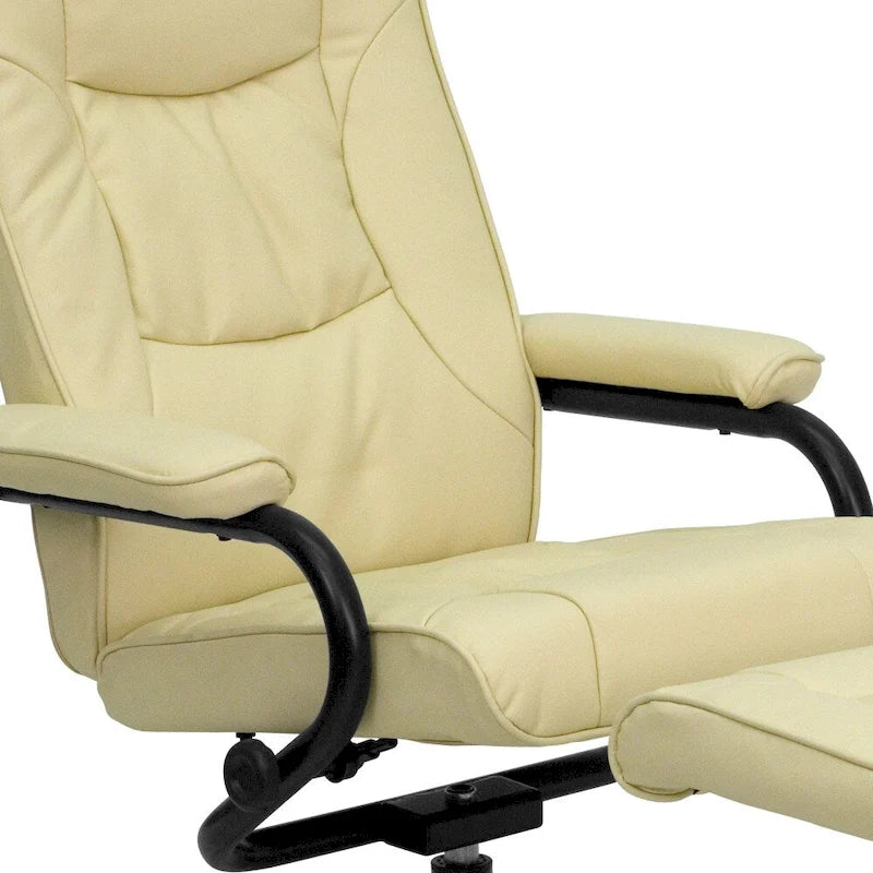 Fauteuil inclinable multipositions contemporain et repose-pieds avec base enveloppée-7