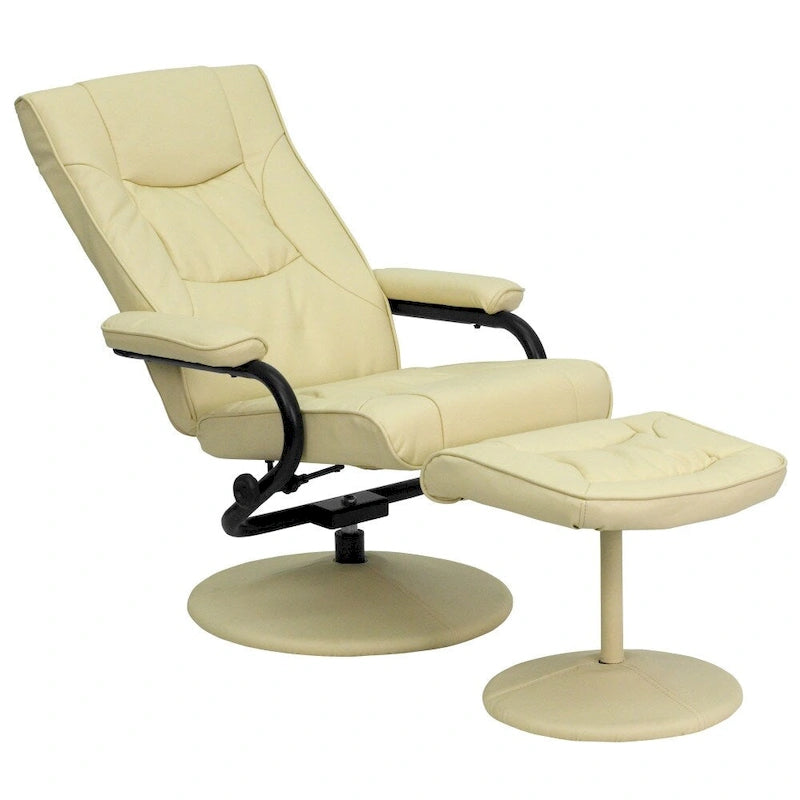 Fauteuil inclinable multipositions contemporain et repose-pieds avec base enveloppée-9