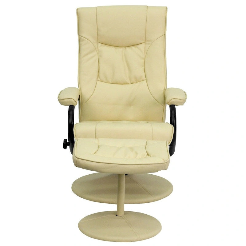 Fauteuil inclinable multipositions contemporain et repose-pieds avec base enveloppée-12