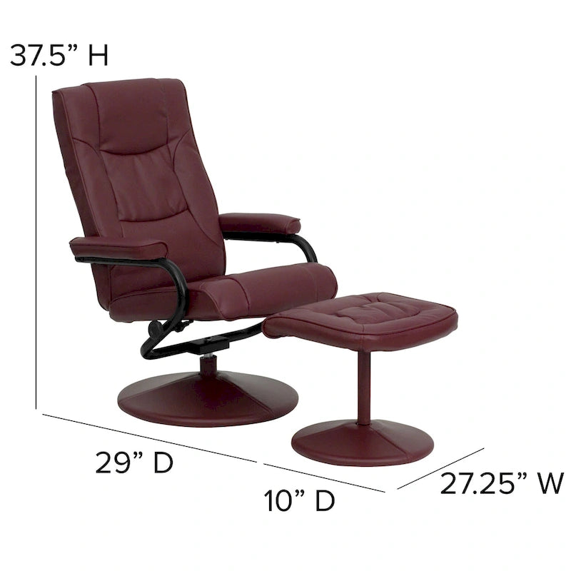 Fauteuil inclinable multipositions contemporain et repose-pieds avec base enveloppée-16