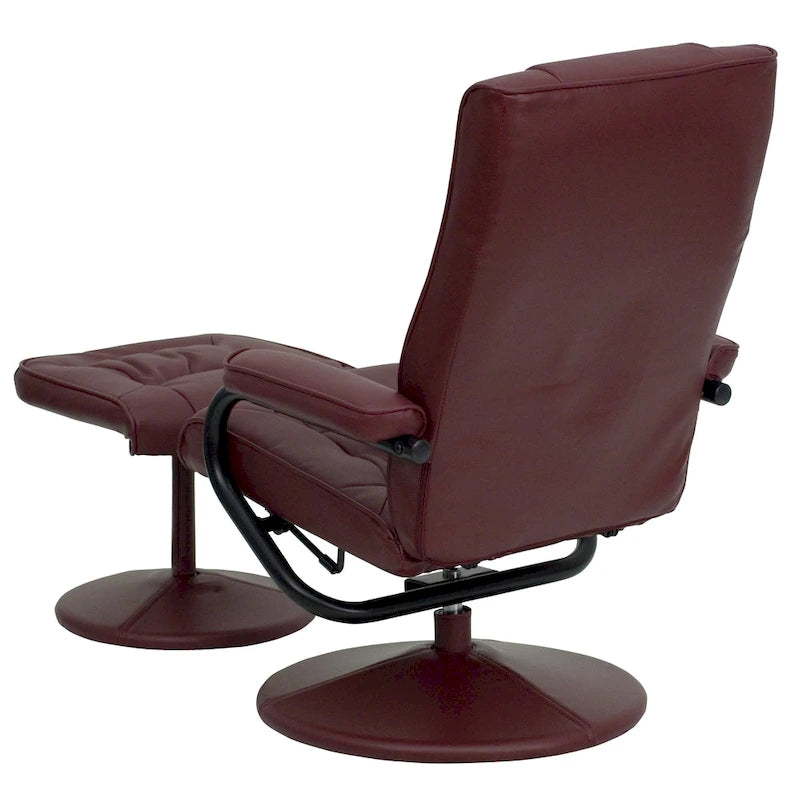 Fauteuil inclinable multipositions contemporain et repose-pieds avec base enveloppée-17