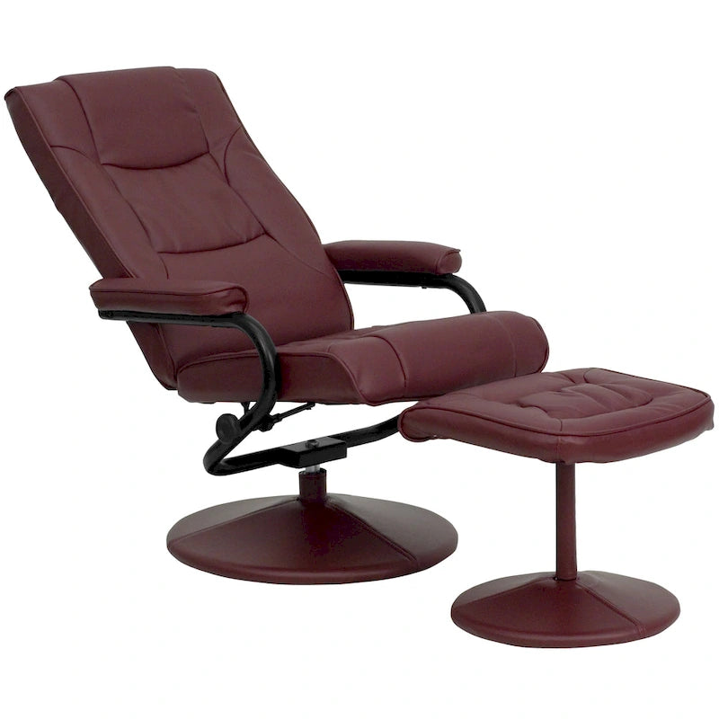 Fauteuil inclinable multipositions contemporain et repose-pieds avec base enveloppée-23
