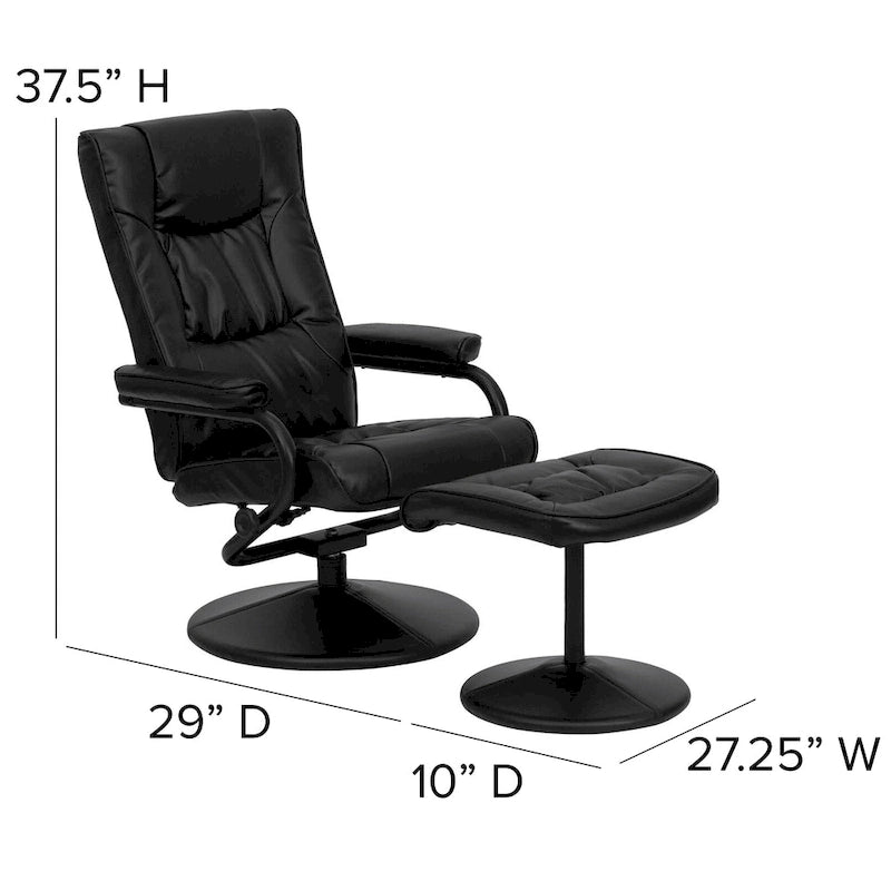 Fauteuil inclinable multipositions contemporain et repose-pieds avec base enveloppée-28