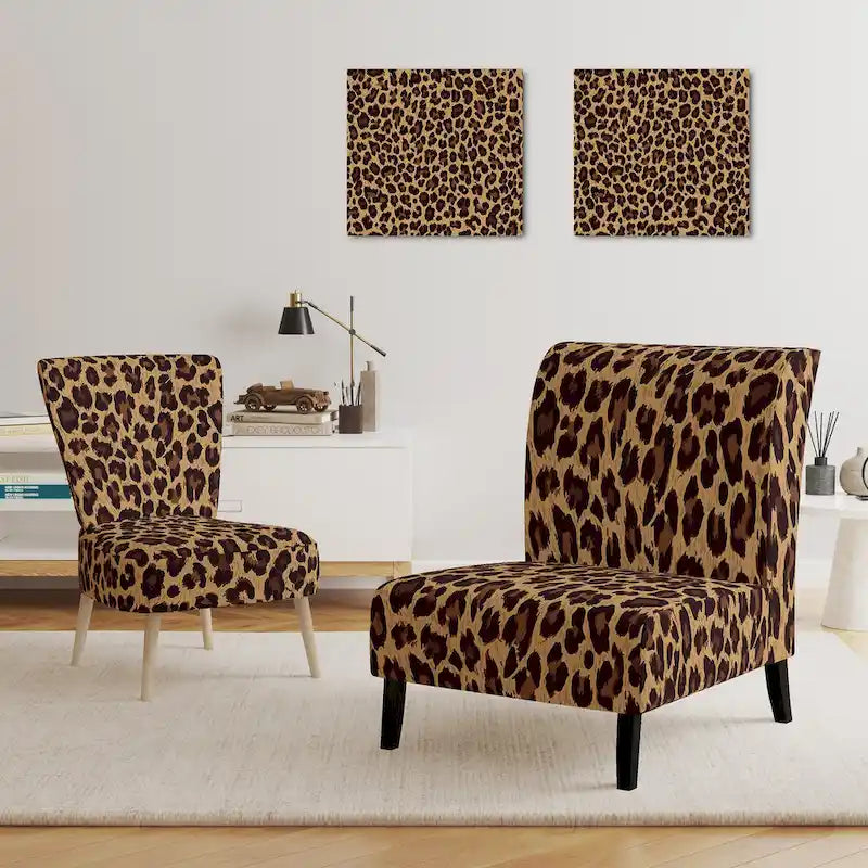 Fauteuil et fauteuil d'appoint capitonnés Designart Leopard Fur II pour cabane et chalet-2