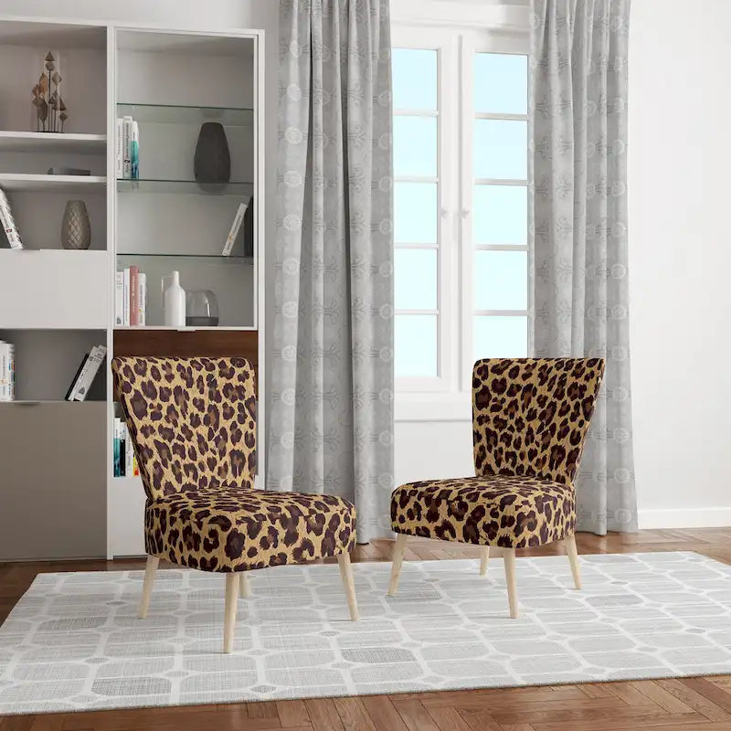 Fauteuil et fauteuil d'appoint capitonnés Designart Leopard Fur II pour cabane et chalet-3