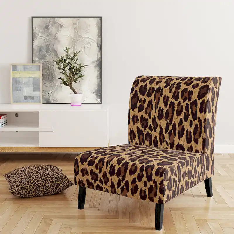 Fauteuil et fauteuil d'appoint capitonnés Designart Leopard Fur II pour cabane et chalet-4