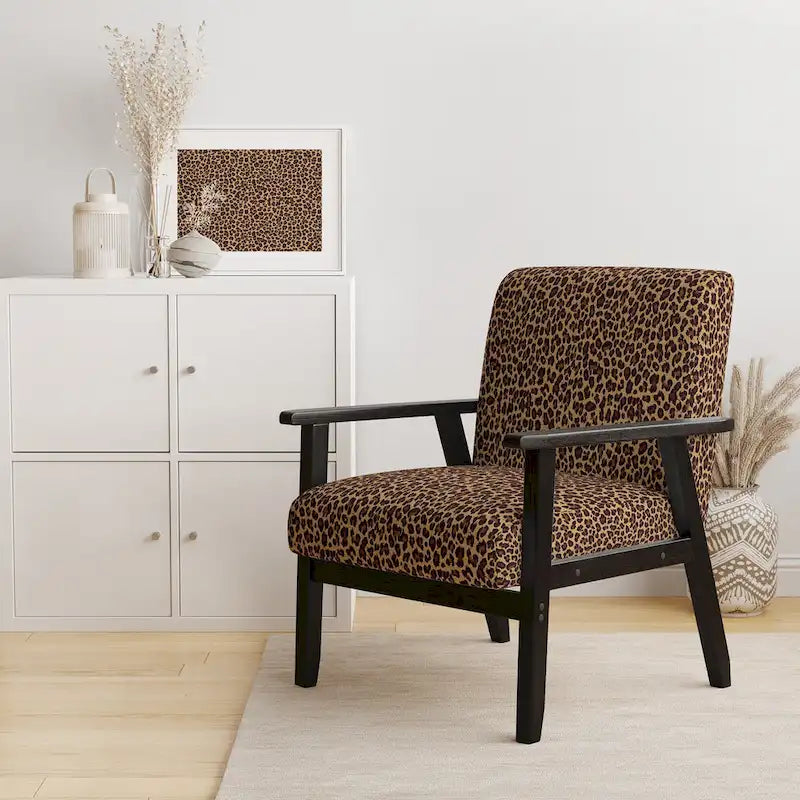 Fauteuil et fauteuil d'appoint capitonnés Designart Leopard Fur II pour cabane et chalet-5