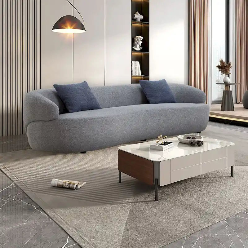 Canapé 3 places moderne incurvé en tissu rembourré de 86,61 pouces-31