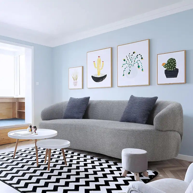 Canapé 3 places moderne incurvé en tissu rembourré de 86,61 pouces-17