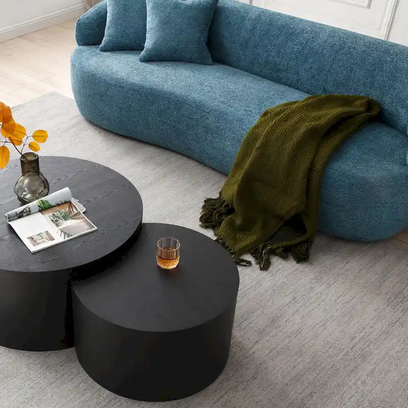 Canapé 3 places moderne incurvé en tissu rembourré de 86,61 pouces-21