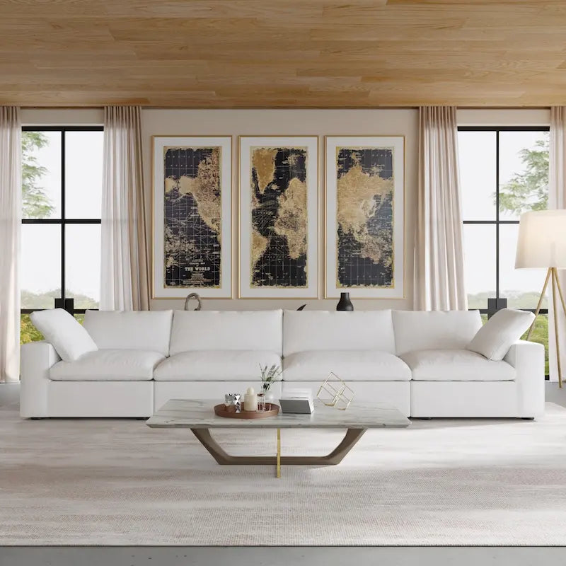 Canapé d'angle modulable 4 places pour salon, canapé convertible moderne et modulable-21