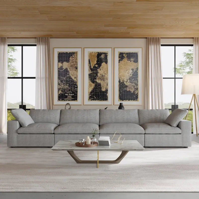 Canapé d'angle modulable 4 places pour salon, canapé convertible moderne et modulable-23