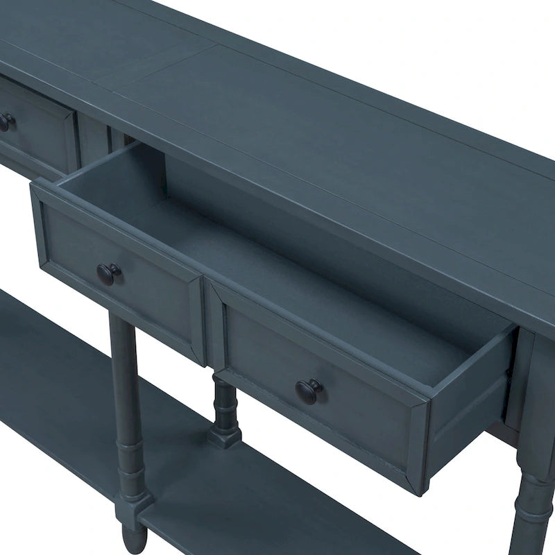 Table console avec deux tiroirs de rangement-23