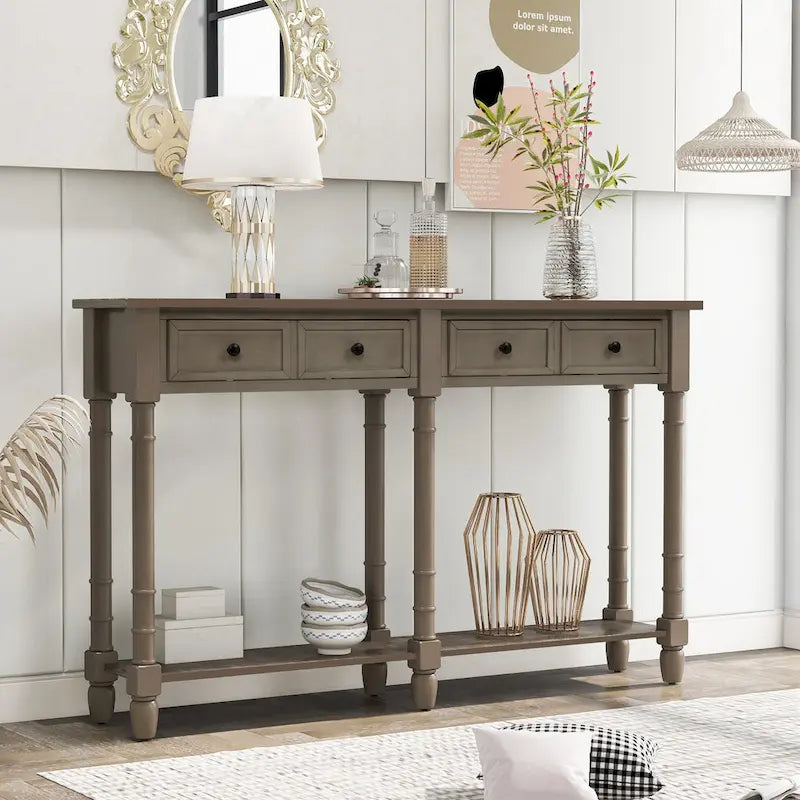 Table console avec deux tiroirs de rangement-28
