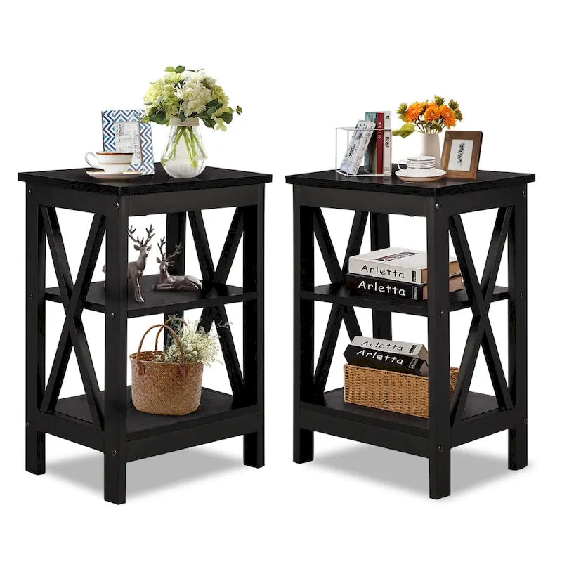 Ensemble de table basse moderne Javlergo 3 pièces pour salon comprenant une table basse en bois et un ensemble de 2 tables d'appoint-6