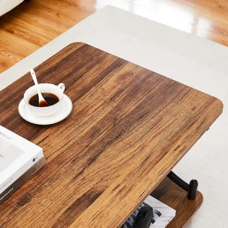 Ensemble de table basse moderne Javlergo 3 pièces pour salon comprenant une table basse en bois et un ensemble de 2 tables d'appoint-15